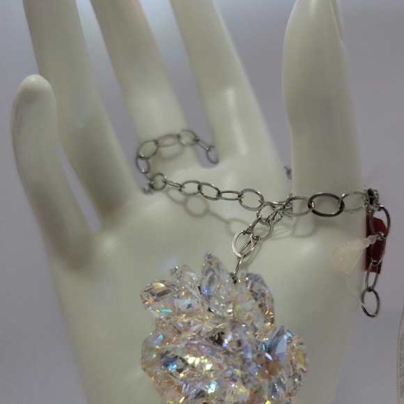 ITALIAN HANDCRAFTED CRYSTAL NECKLACE ON STERLING SILVER CHAIN - Picture 12 of 14